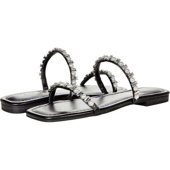 Unisa Unsarai Flat Sandals With Rhinestones & Pearls  Size 9 - Picture 1 of 14